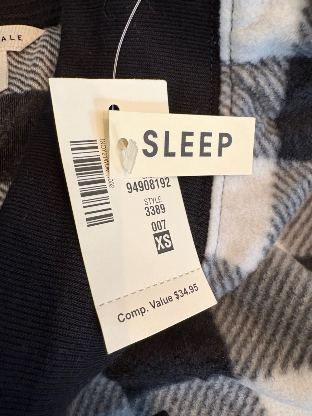Aeropostale Gray Black Buffalo Plaid Polyfleece Sleep Joggers Sz XS Clean Girl - Picture 8 of 8